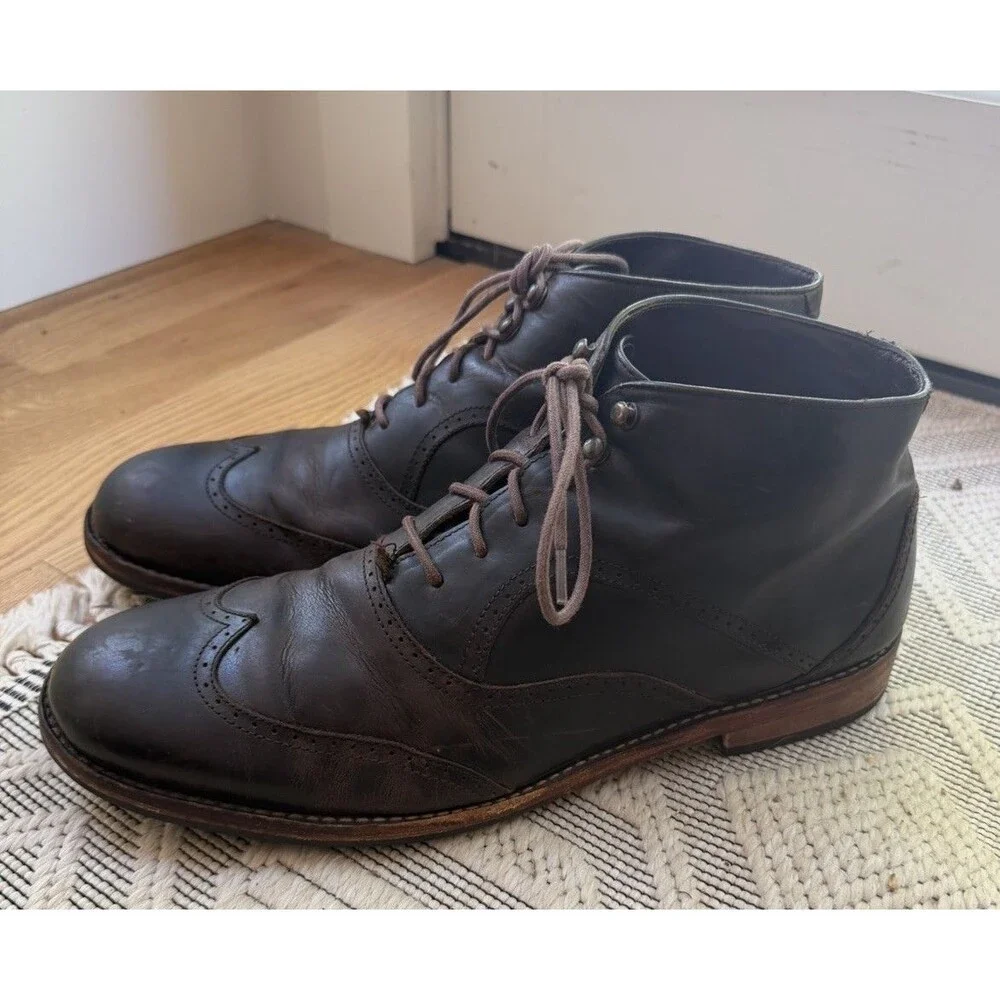 Wolverine 1000 Mile Wesley Wingtip Chukka, Leather, Black, Size 13D
